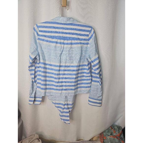 Vineyard Vines RN134578 Blue White Striped Button-up Shirt Womens 8 - Picture 5 of 6